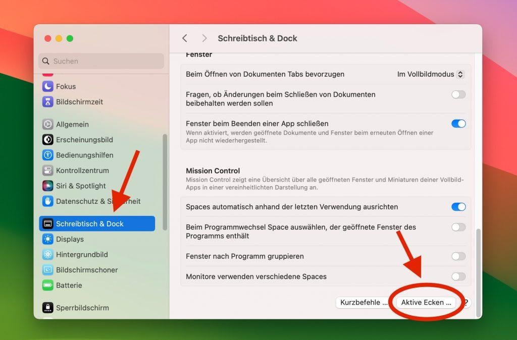 Mac: Schnellnotiz unter macOS Sonoma deaktivieren Mac: Schnellnotiz unter macOS Sonoma deaktivieren