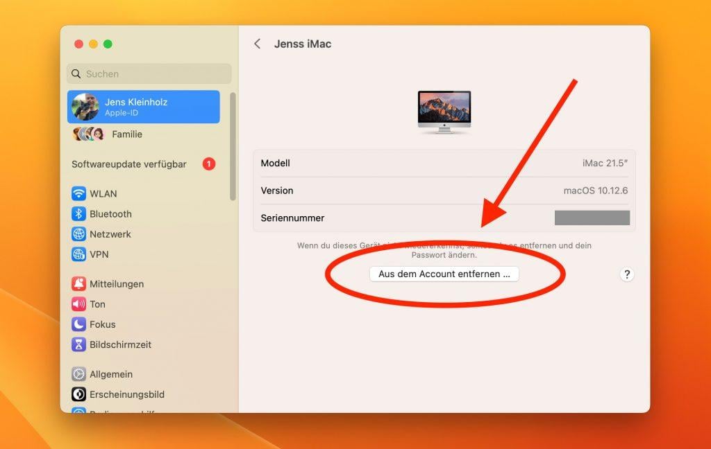 Mac aus iCloud Account entfernen