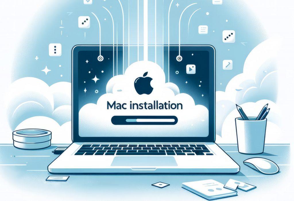 Mac Neuinstallation Eine Illustration zur Neuinstallation von macOS.