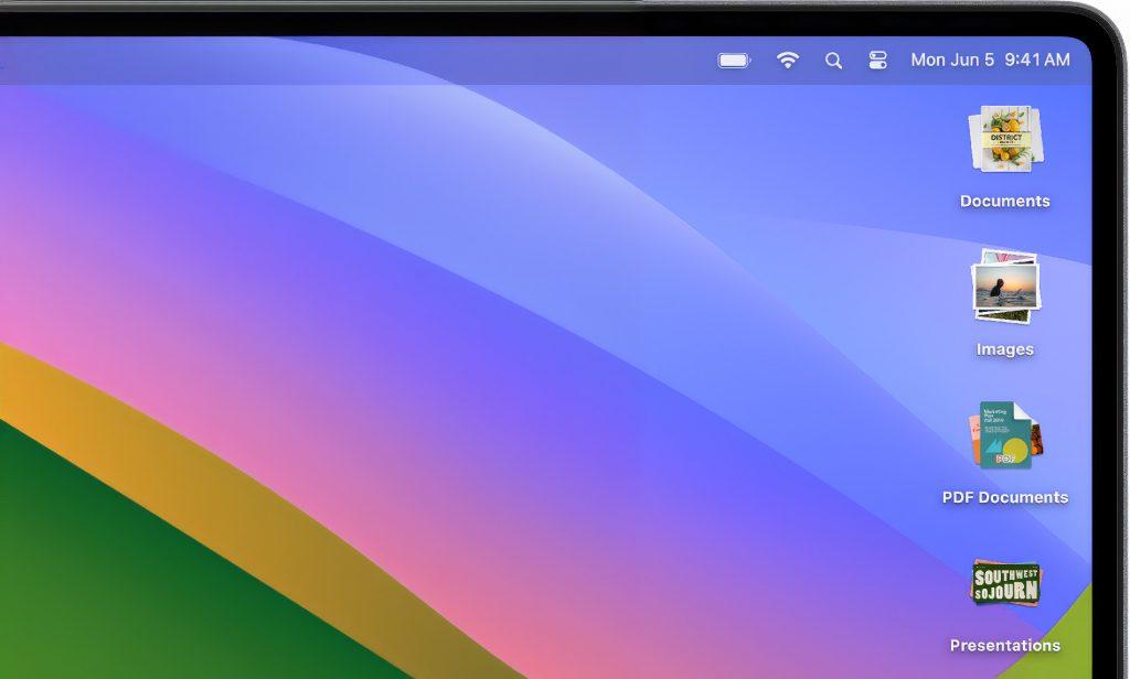 macOS Stapel-Funktion auf dem Desktop