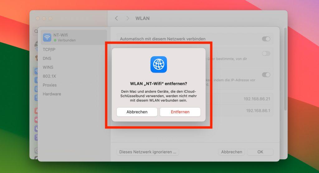 WLAN entfernen Mac WLAN entfernen und neu einrichten