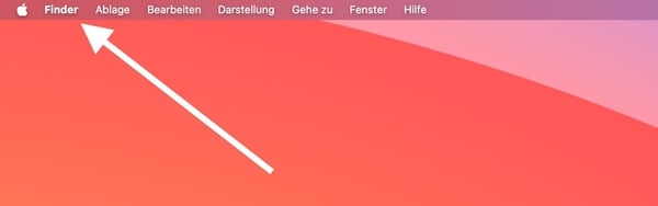 Screenshot showing that Finder is active