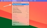 Menü von QuickTime Player mit der Auswahl Neue Audioaufnahme