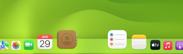 Mac Dock mit transparenten Trennern