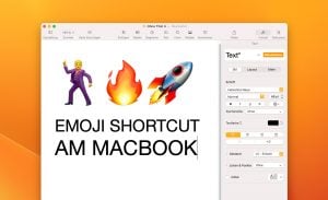 Mit Emojis kann man im Mac auch in Apple Pages und anderen Textverarbeitungsprogrammen arbeiten.