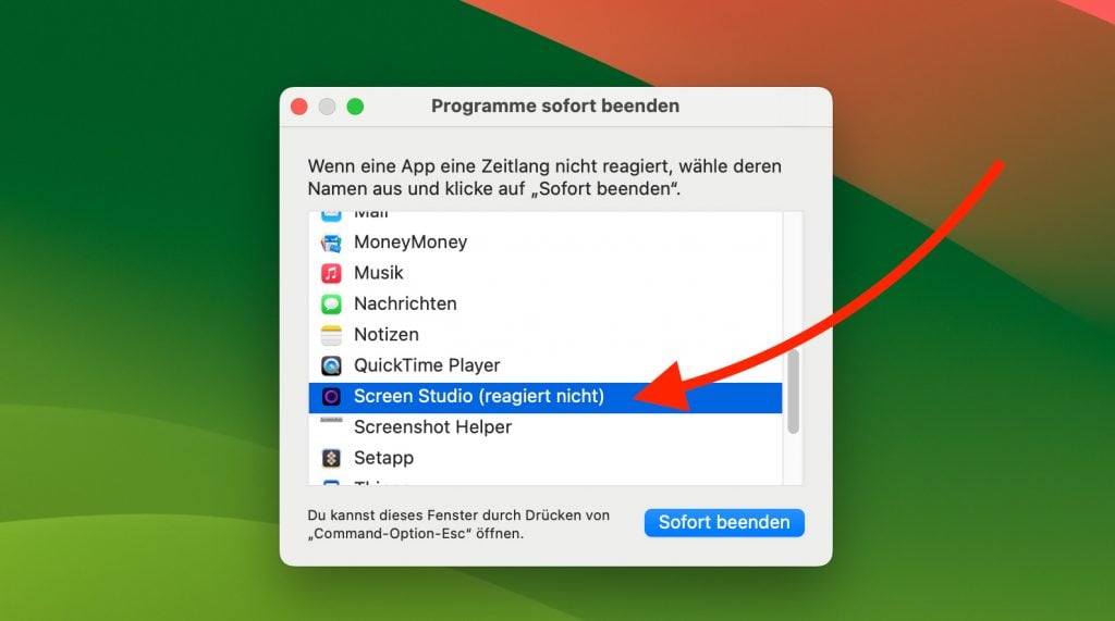 App reagiert nicht mehr im App Switcher