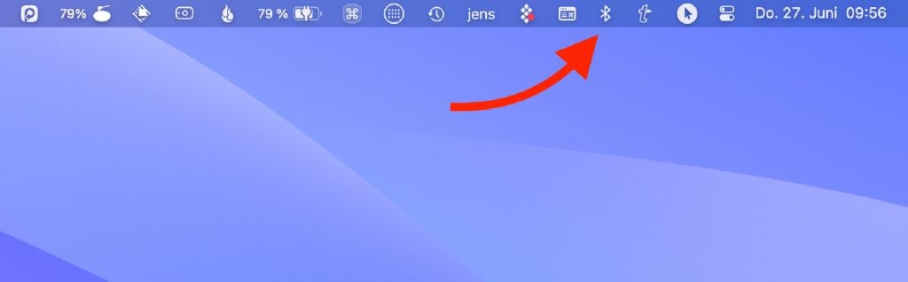 Bluetooth in der Menüleiste am Mac