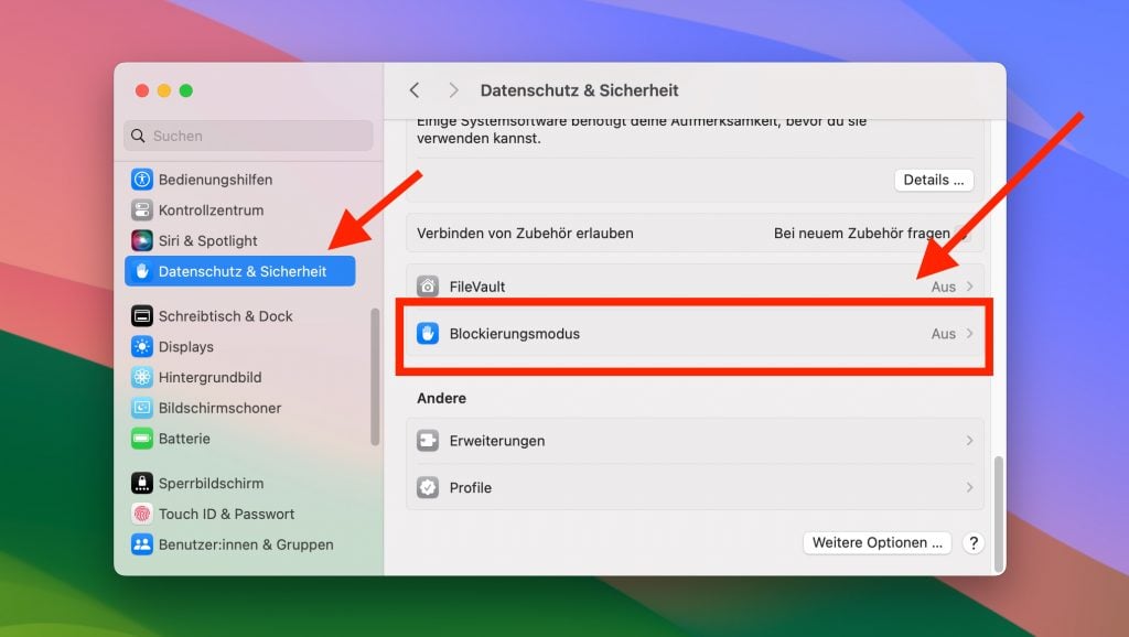 Lockdownmode am Mac