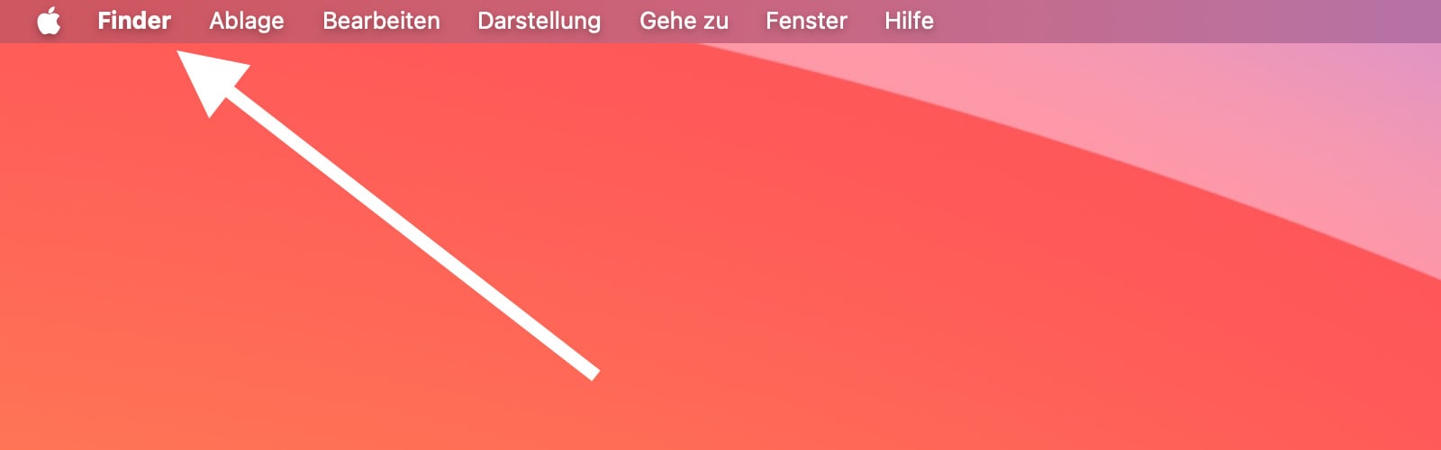 Screenshot auf dem man sieht, dass der Finder aktiv ist