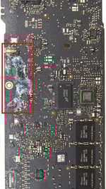 Logicboard-Diagnose auf Komponentenebene – Wasserschaden am MacBook